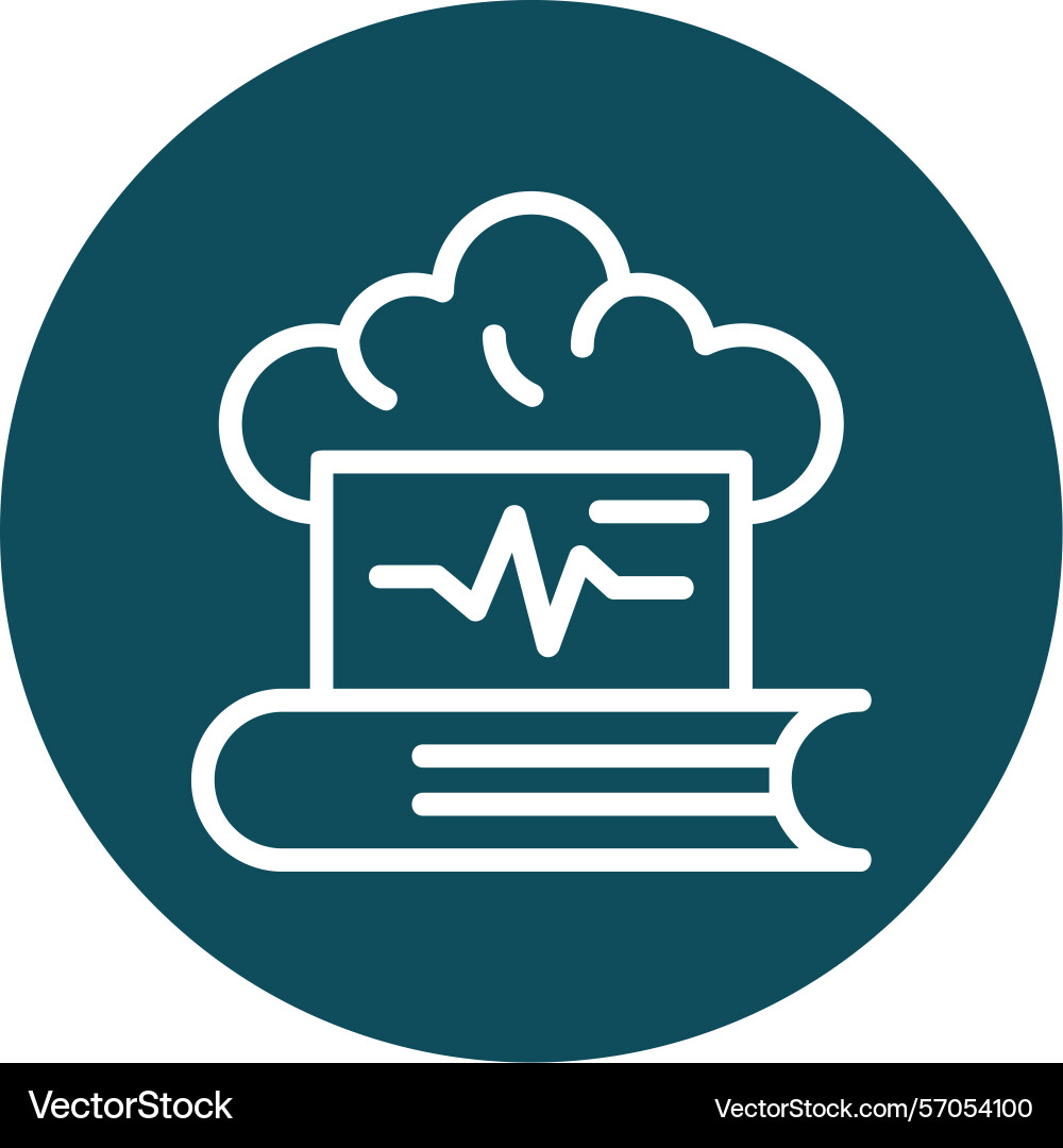 Learn pulse iq line circle style icon design vector image
