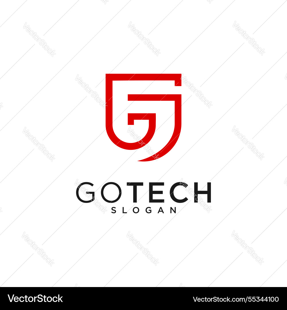 Letter G Shield Logo - Modern Line Art Vector Image
