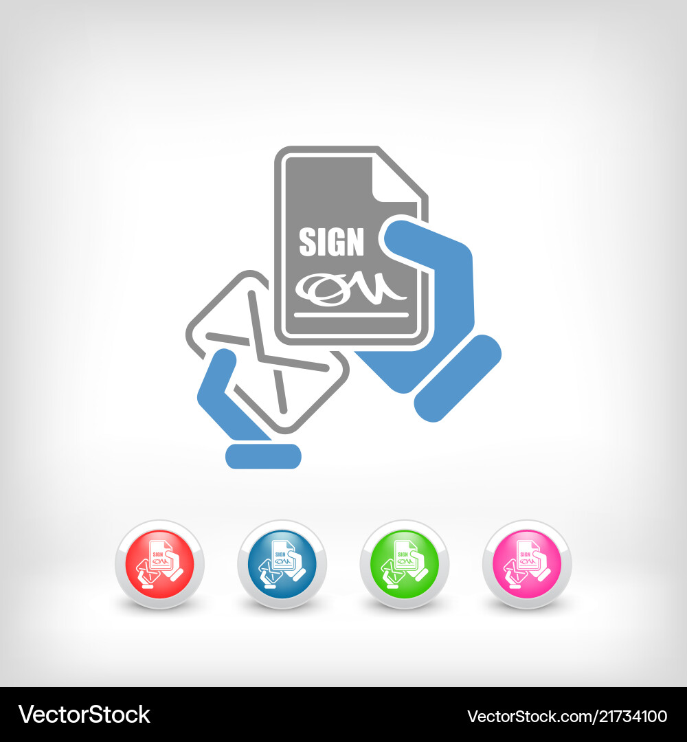Mail with a signed document Mail with a signed document vector image