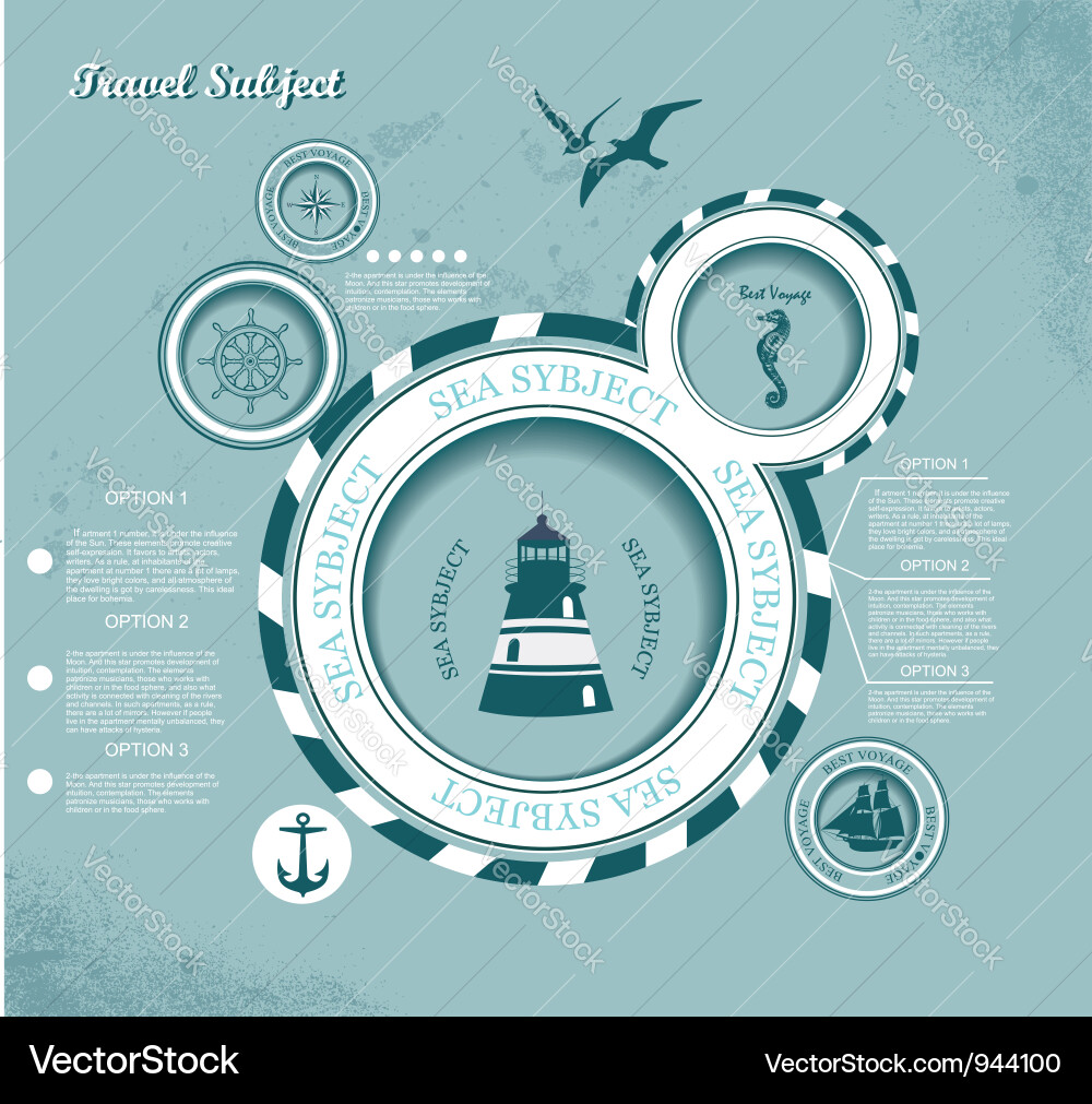 Ocean Voyage Presentation Template Vector Image