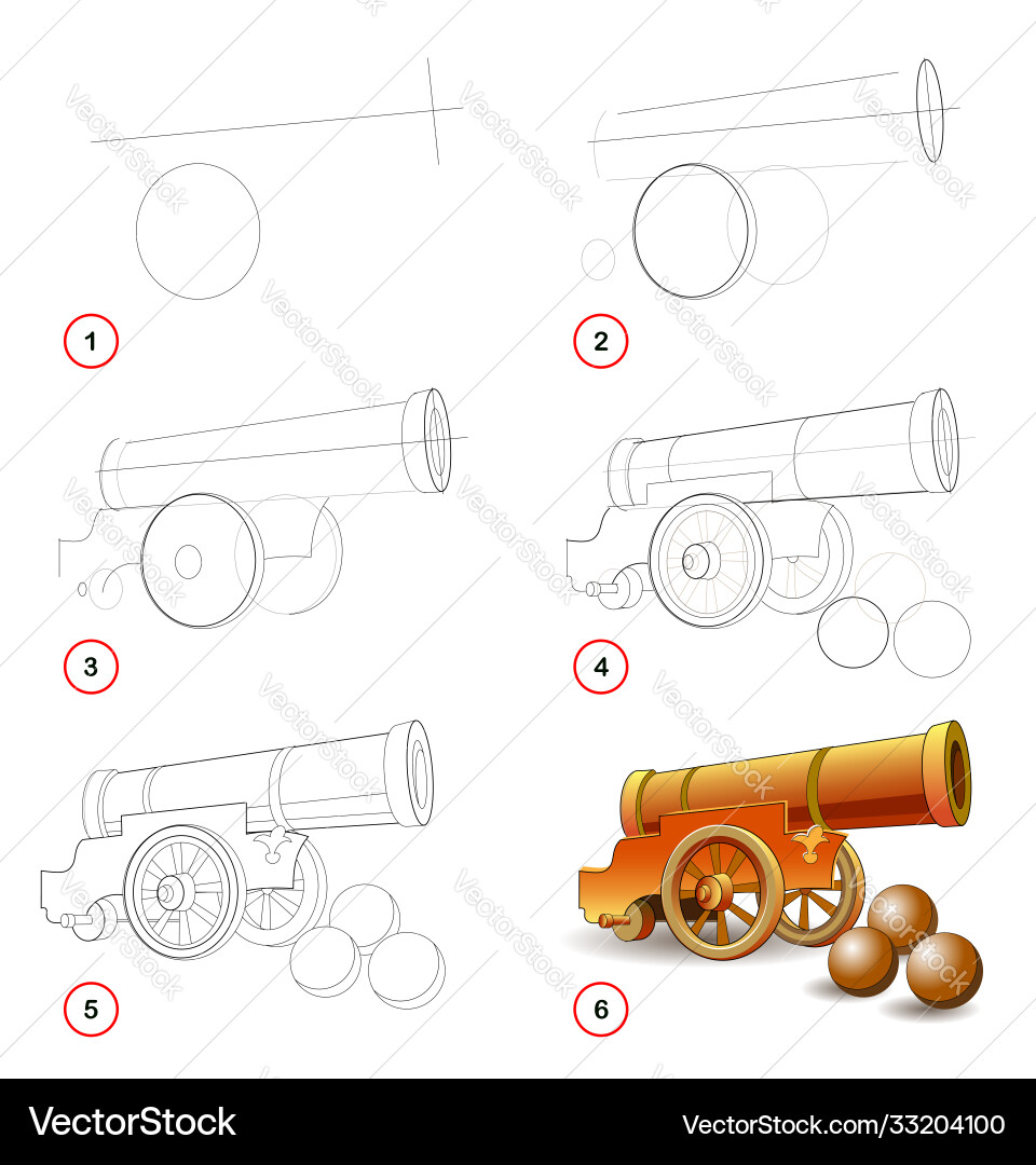 Page shows how to learn step draw Page shows how to learn step draw vector image