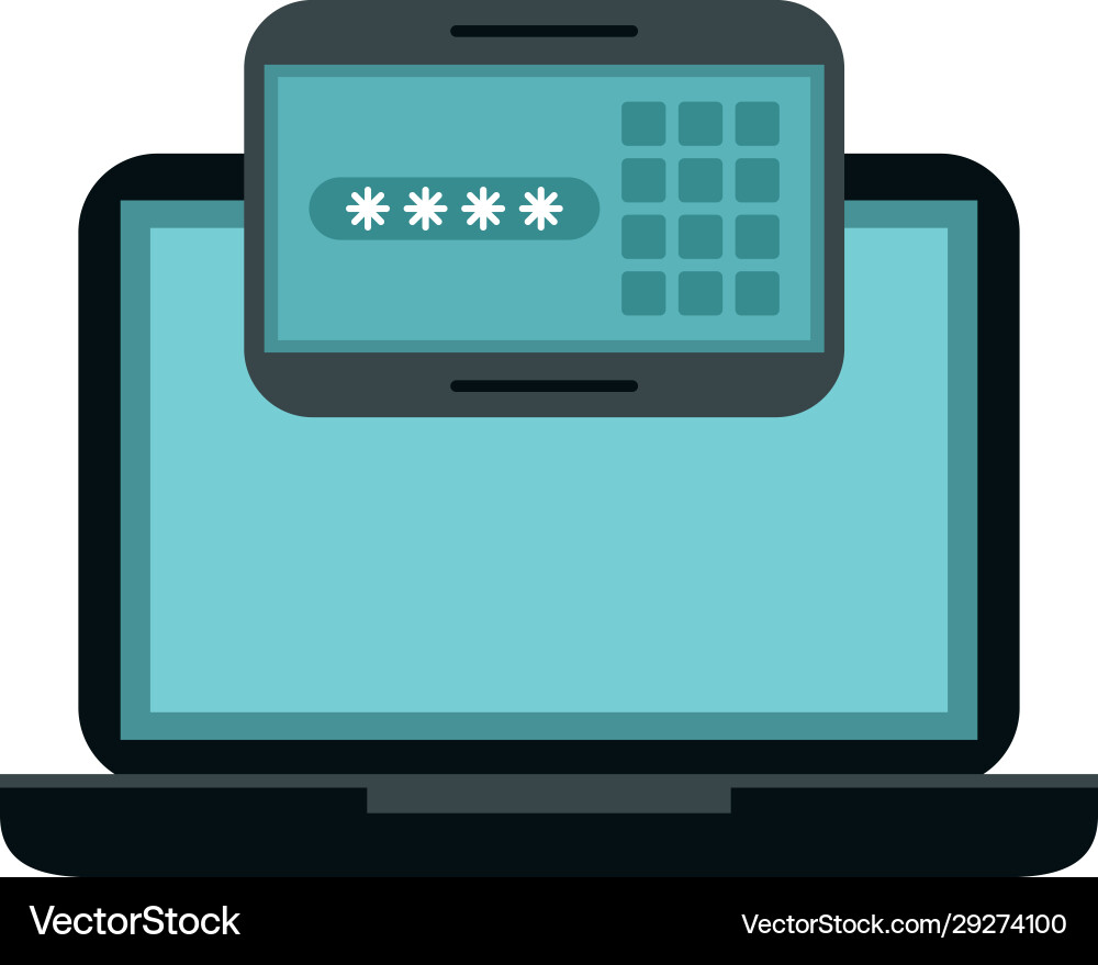 Password code security panel digital and laptop Vector Image
