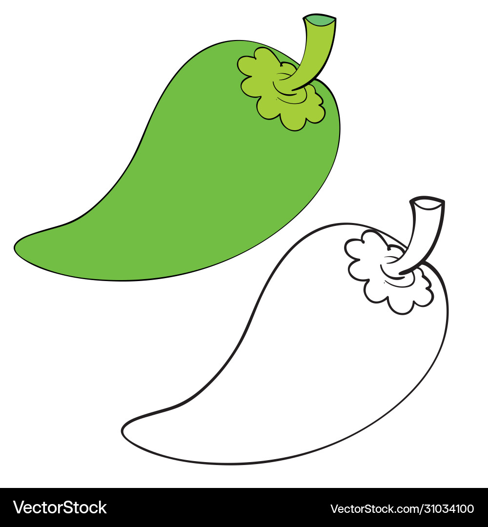 Pepper in color and without outline Pepper in color and without outline Vector Image
