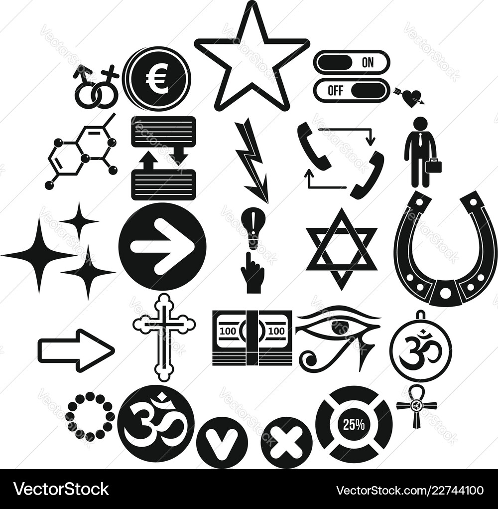 Pointer icons set simple style Pointer icons set simple style vector image