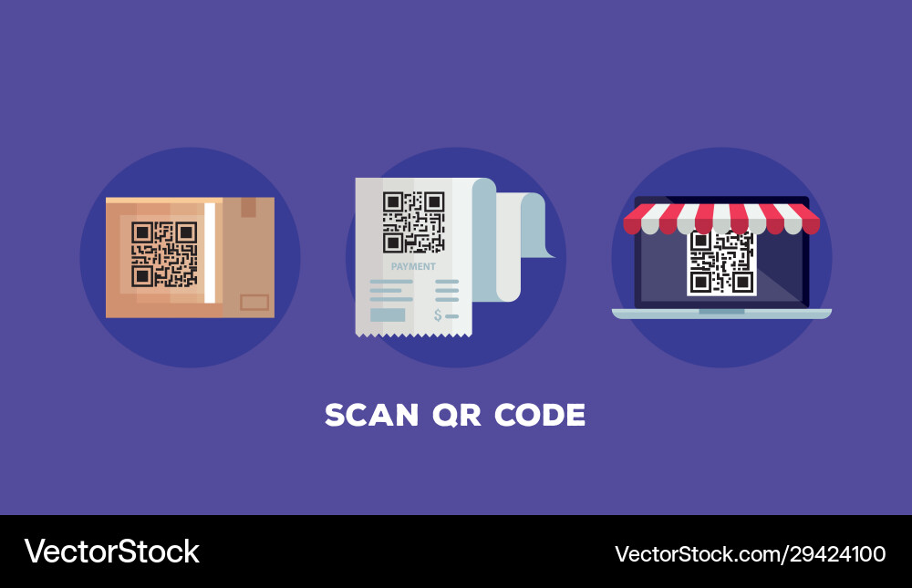 Qr-Code mit gesetzten Symbolen scannen vektorbild