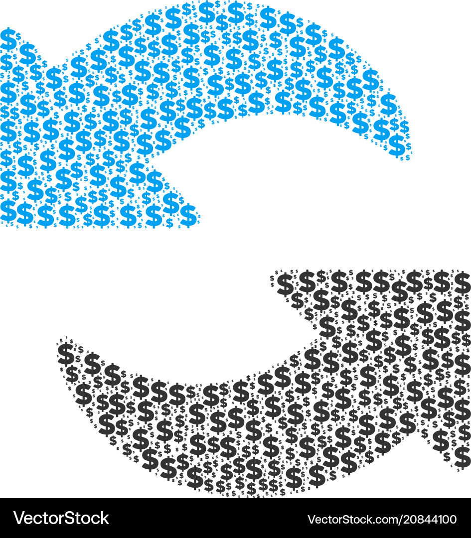 Refresh composition of dollar and dots Refresh composition of dollar and dots Vector Image