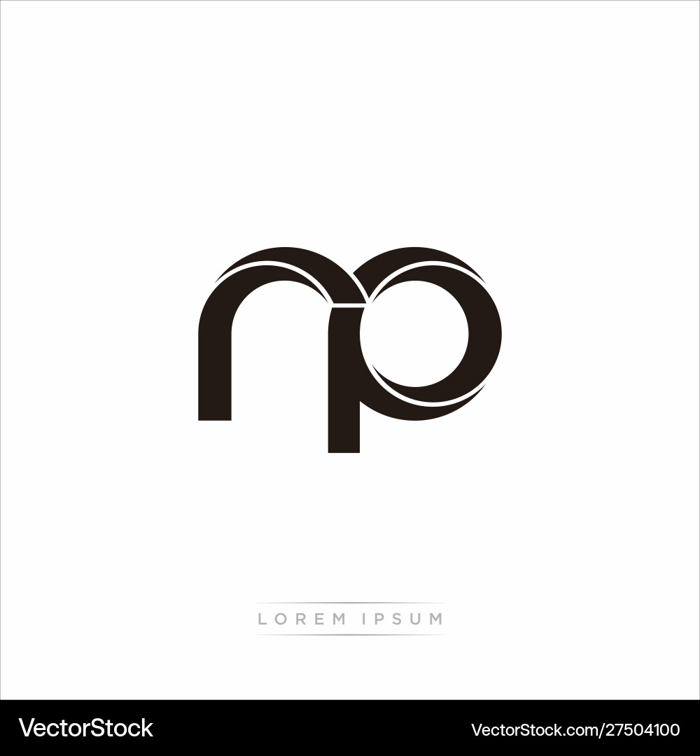 Rp initial letter split lowercase modern monogram Vector Image