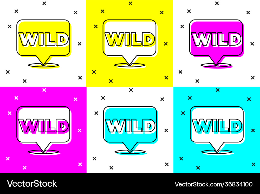 Set pointer to wild west icon isolated on color Set pointer to wild west icon isolated on color vector image