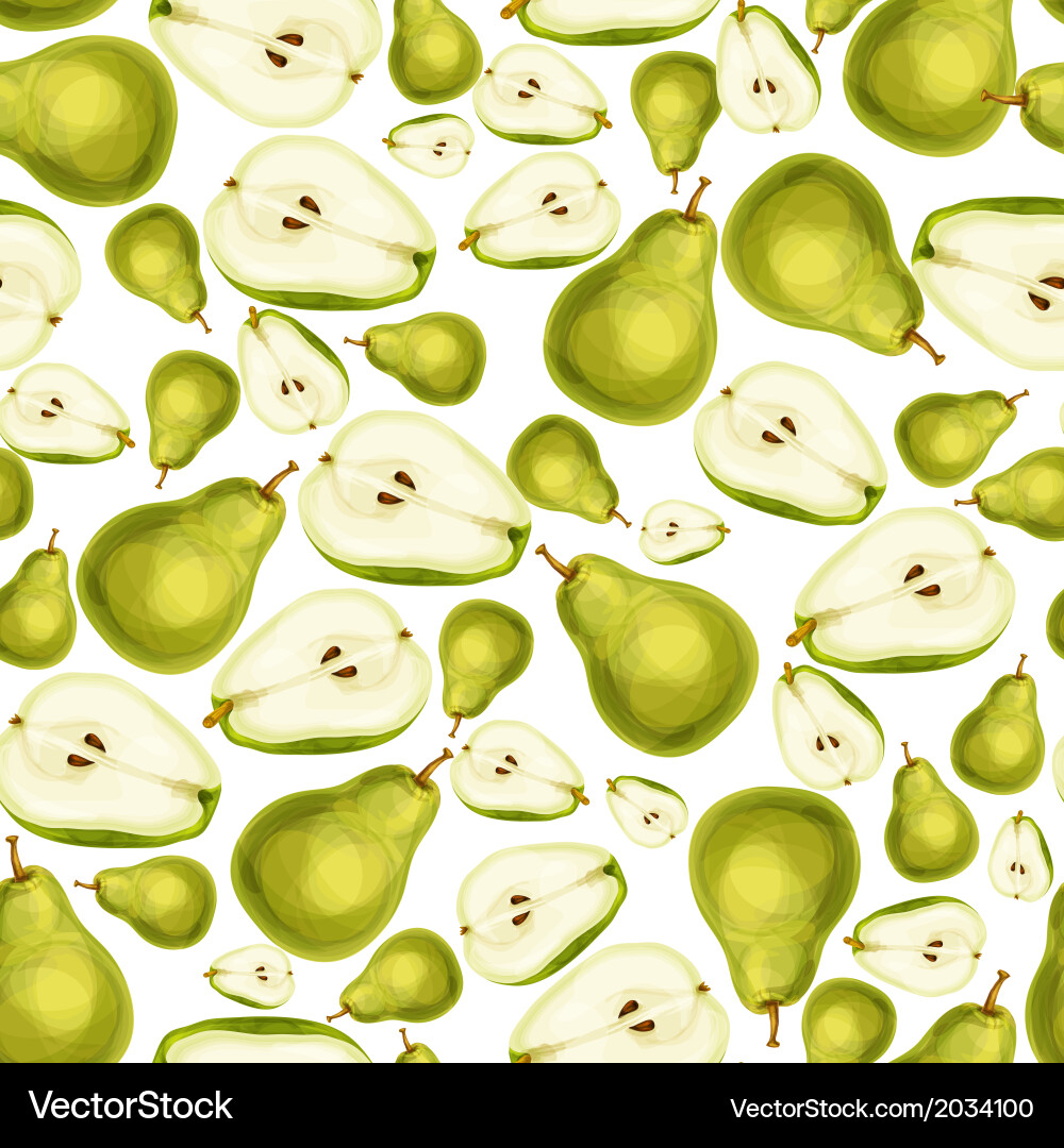 Sliced Pear Fruit Pattern Royalty Free Vector Image