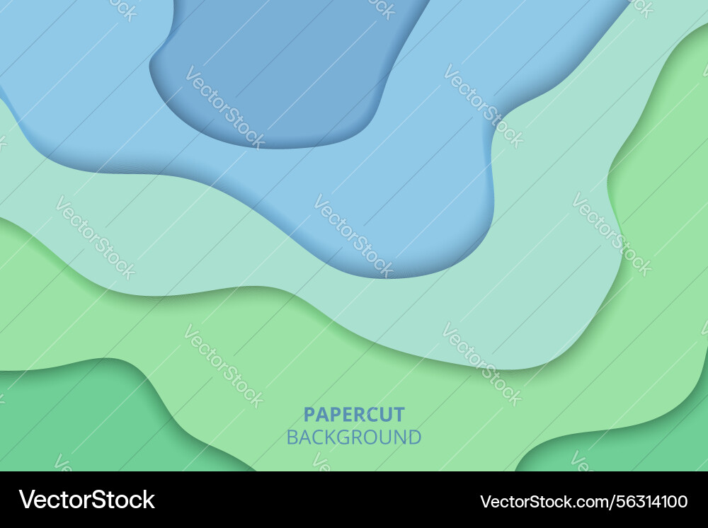 Smooth layered abstract papercut background vector image