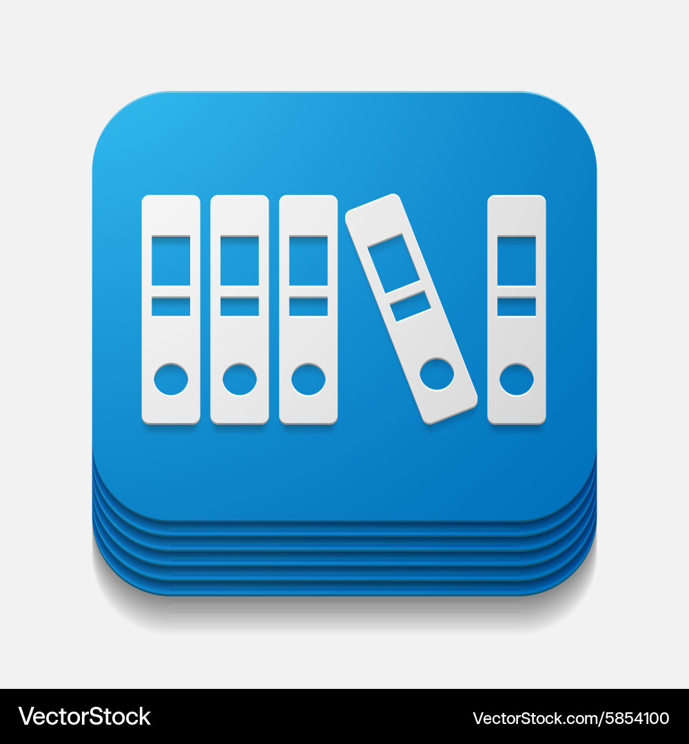 Square button folder vector image