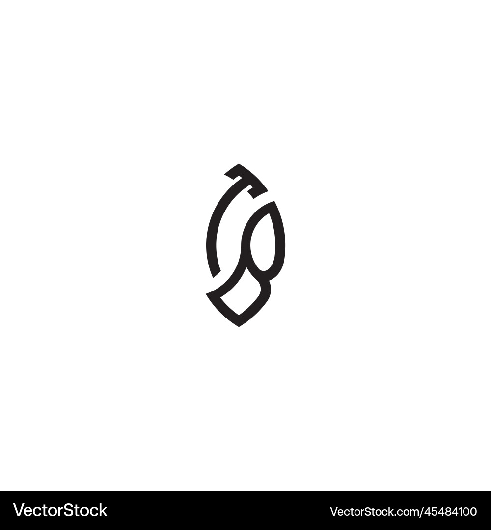 Tb leaf shape line initial concept with high Vector Image
