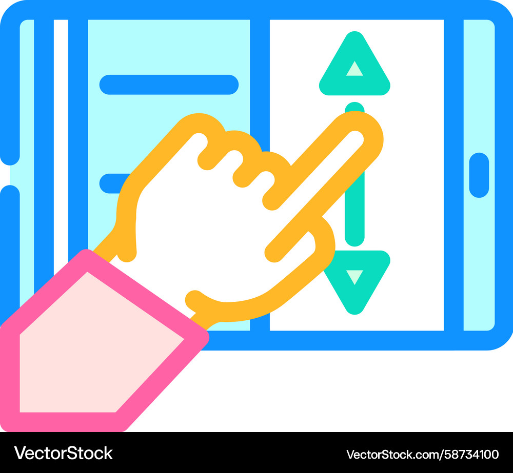 Touchscreen Color Control Icon Vector Image