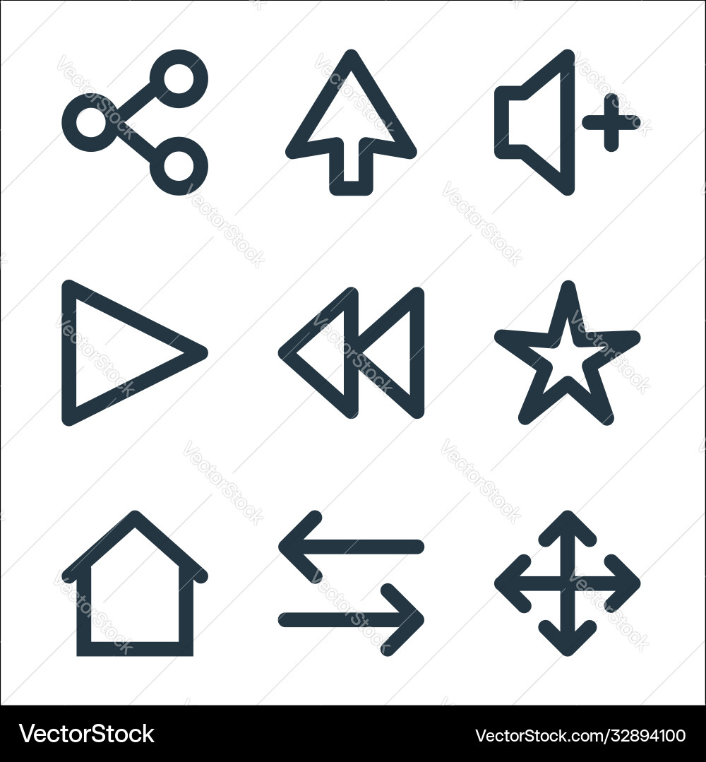 User interface line icons linear set quality User interface line icons linear set quality vector image