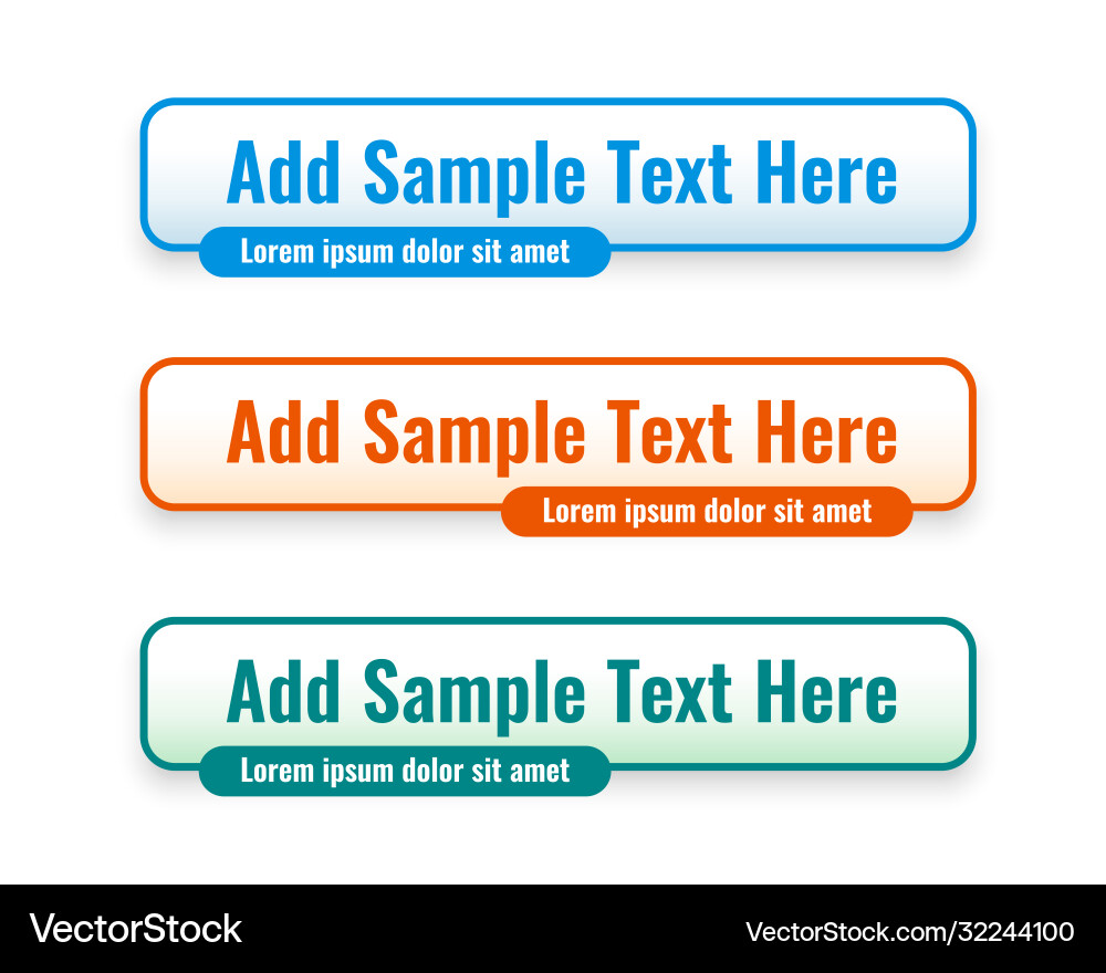 Web lower third banners set in three colors Vector Image