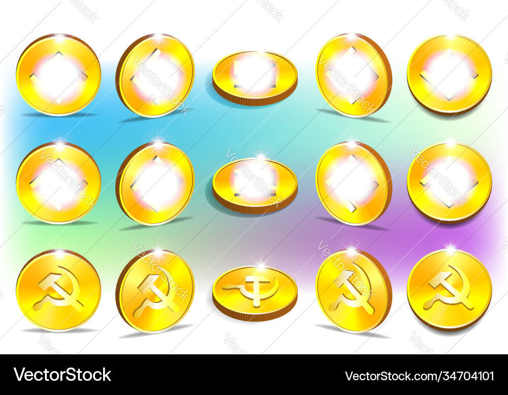 3d Set Goldmünzen Token swastika Schild links rechts 3d Set Goldmünzen Token swastika Schild links rechts vektorbild