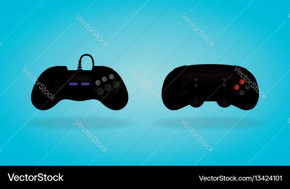 Black gamepad video game controller Black gamepad video game controller vector image