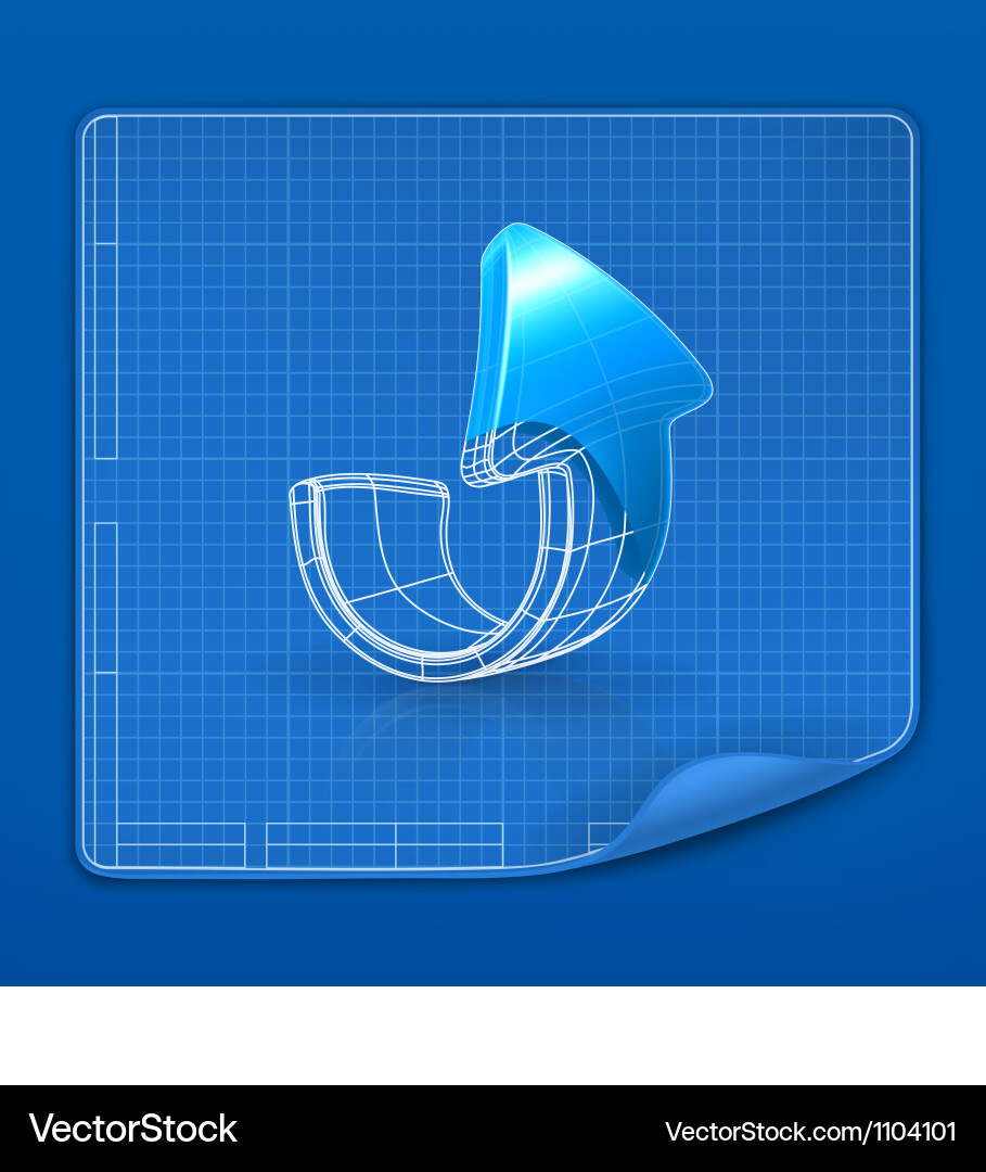 Blueprint Arrow Pointer vektorbild