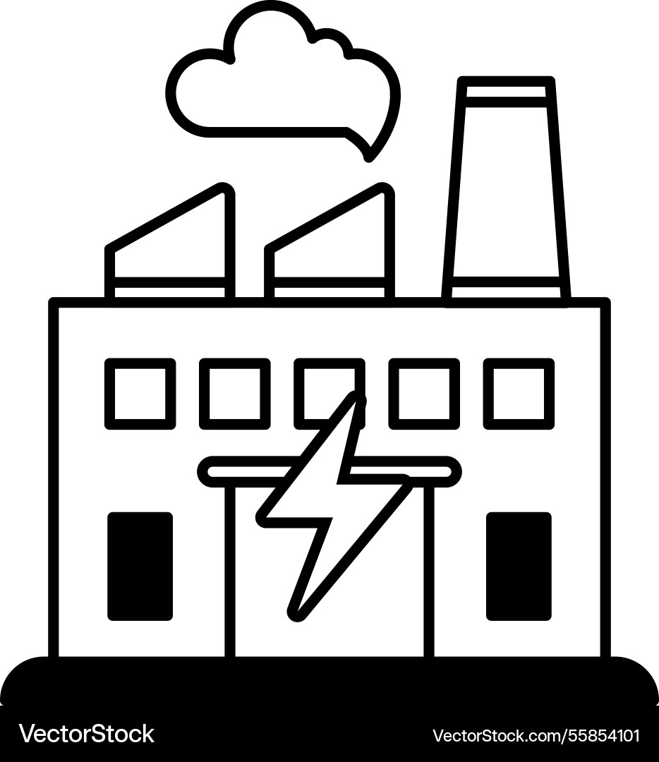 Building with a lightning bolt Building with a lightning bolt vector image