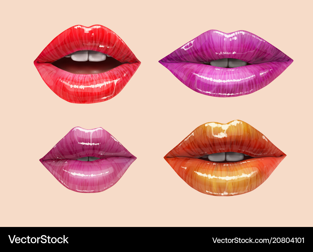 Colorful lips set Colorful lips set vector image