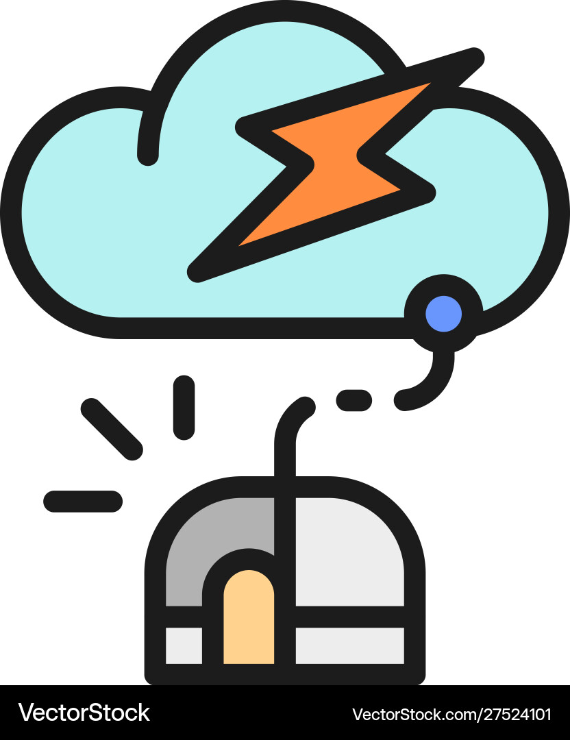 Computer Maus mit Cloud-Server flache Farblinie Computer Maus mit Cloud-Server flache Farblinie vektorbild