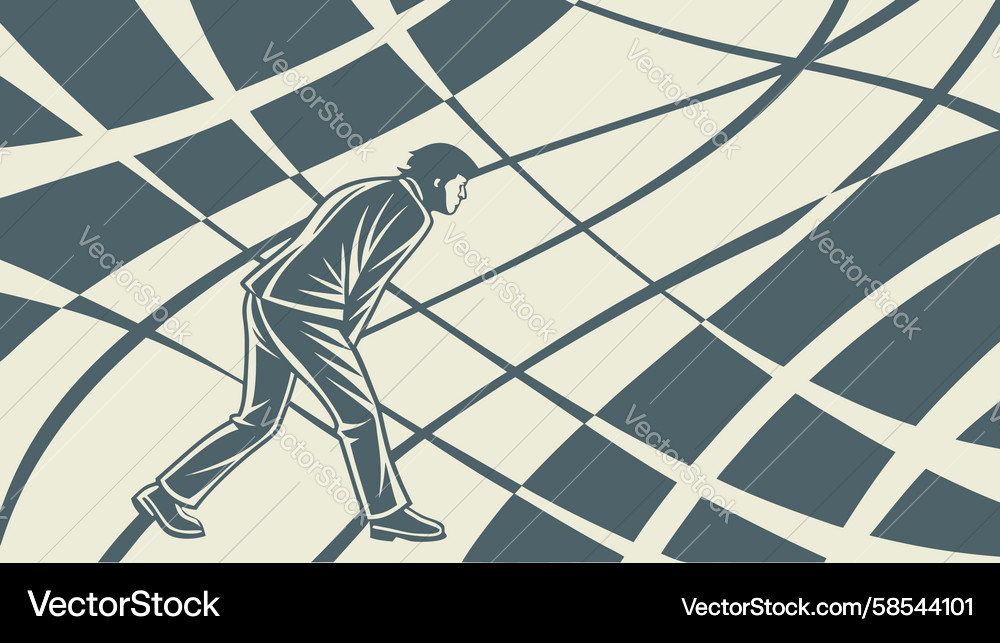 Dynamic Runner with Abstract Lines Vector Image