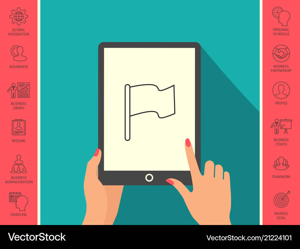 Flag linear icon Vector Image