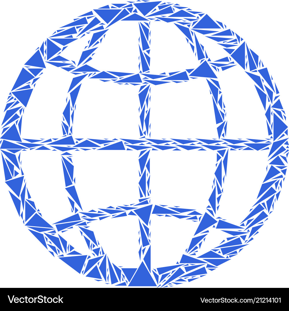 Globe mosaic of triangles Vector Image
