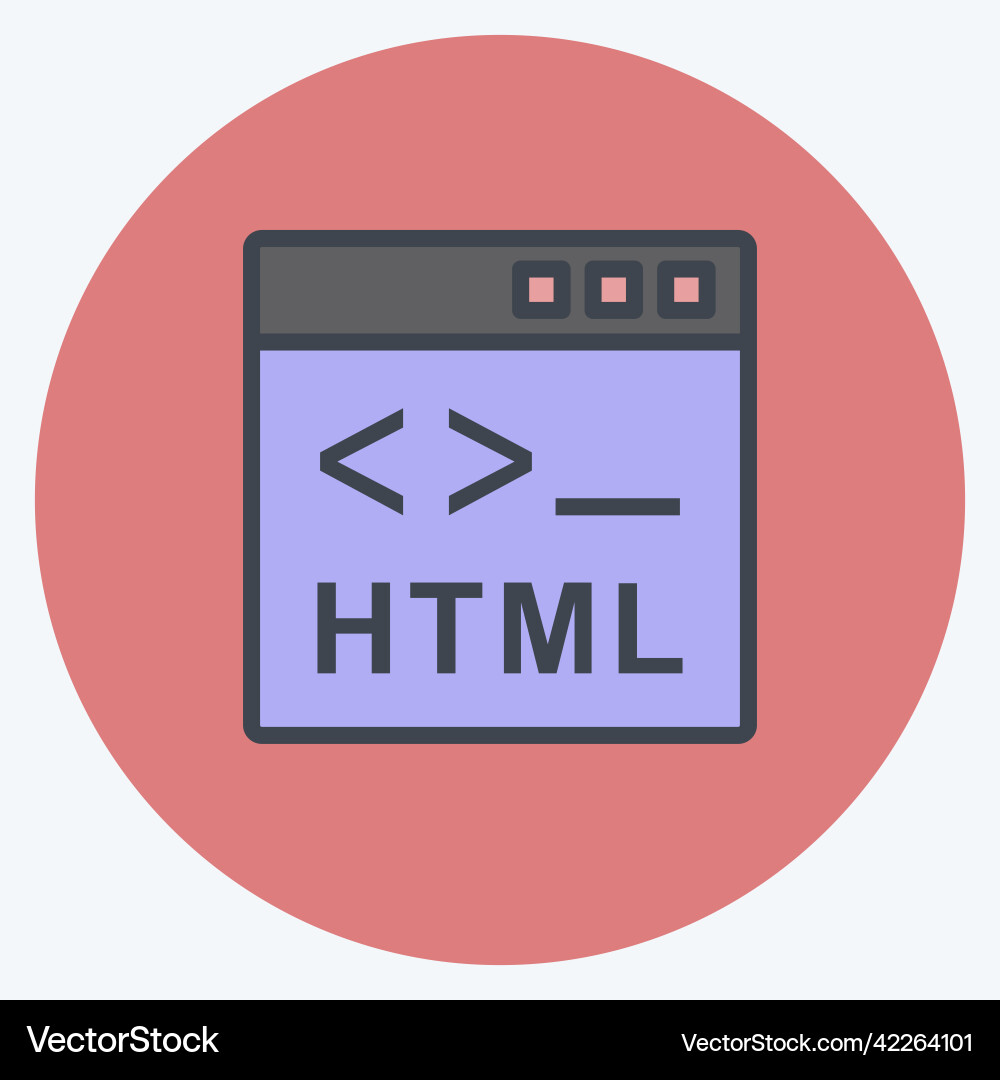 Icon html passend für die Programmierung Symbolfarbe Icon html passend für die Programmierung Symbolfarbe vektorbild