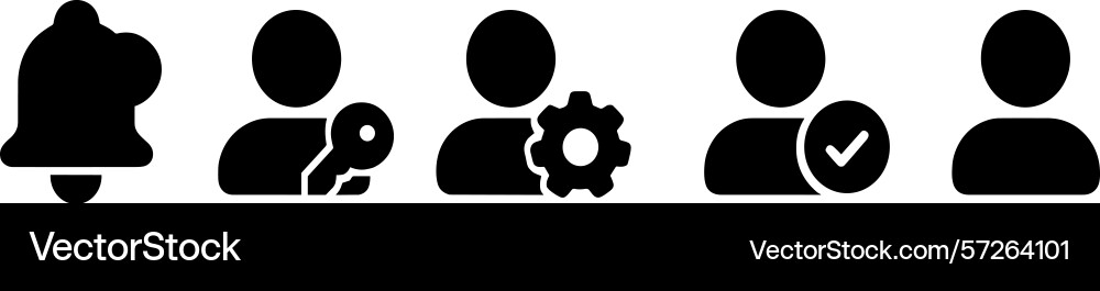 Icons representing various user actions Icons representing various user actions vector image