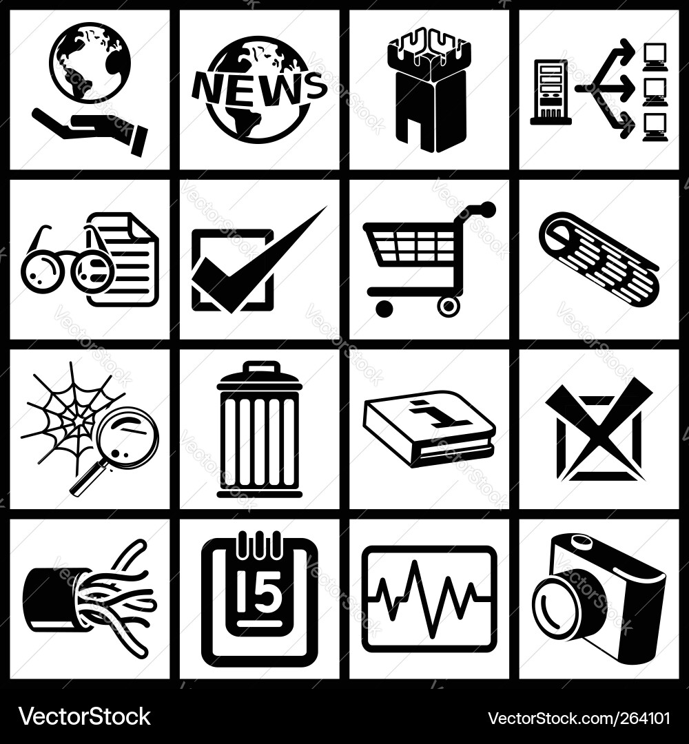 Internet web icon series set vector image