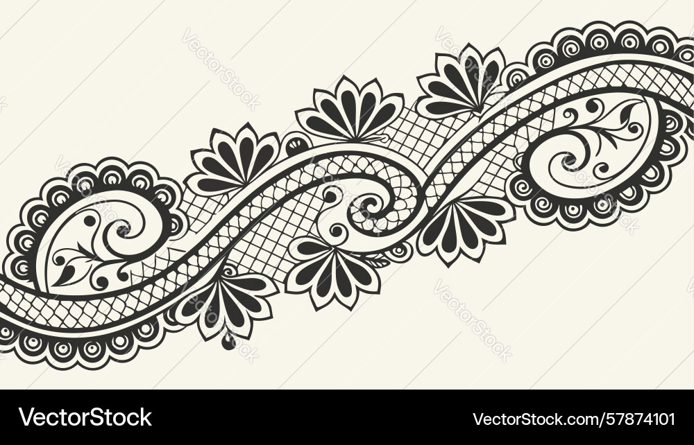 Intricate lace pattern delicate border Vector Image