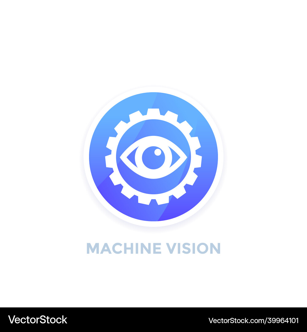Machine vision icon or visual recognition Machine vision icon or visual recognition vector image