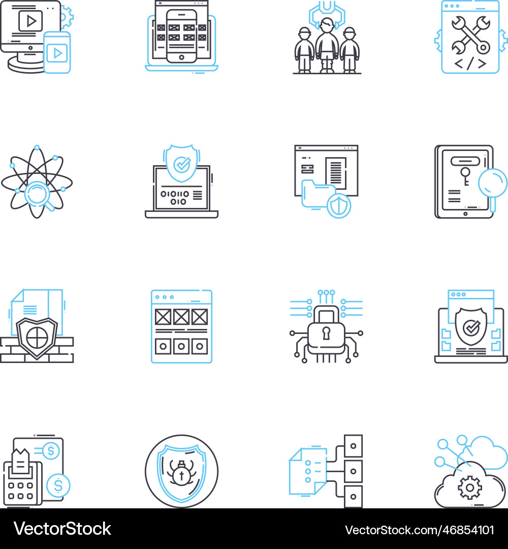 Mobility linear icons set transportation Mobility linear icons set transportation vector image