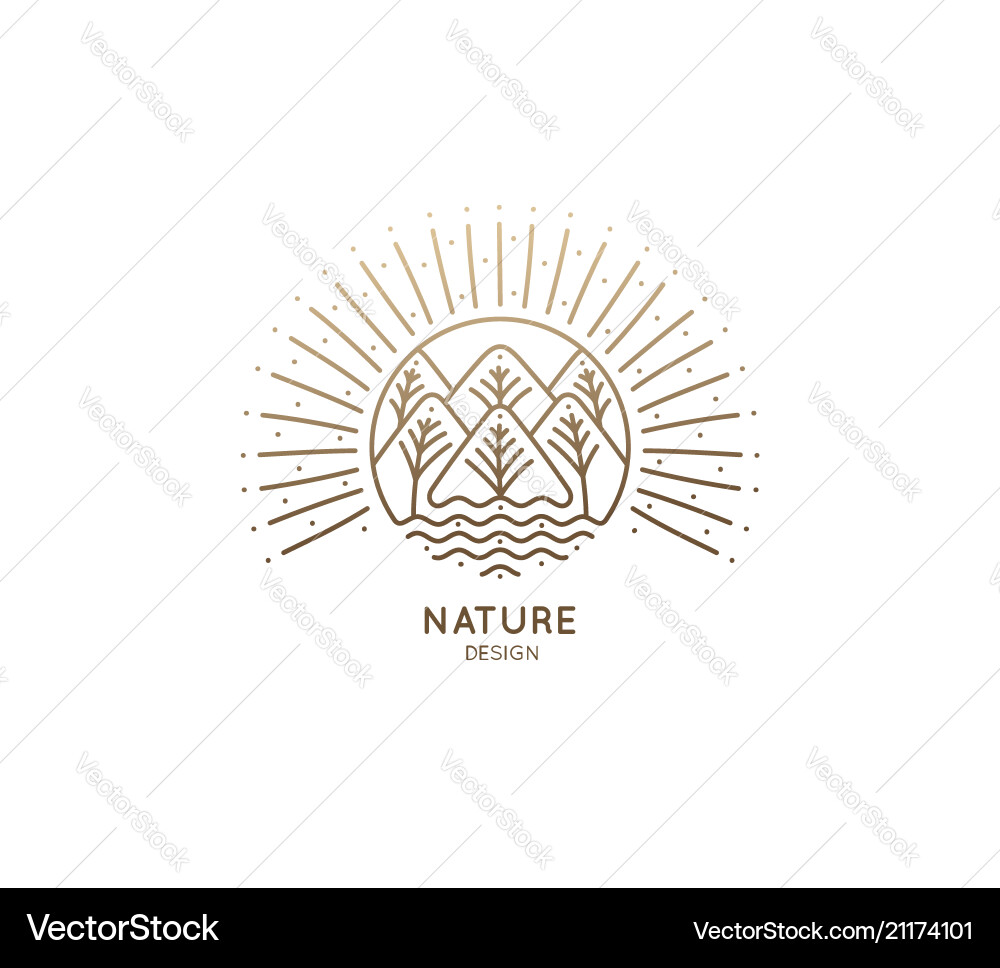Mountain sun Mountain sun vector image