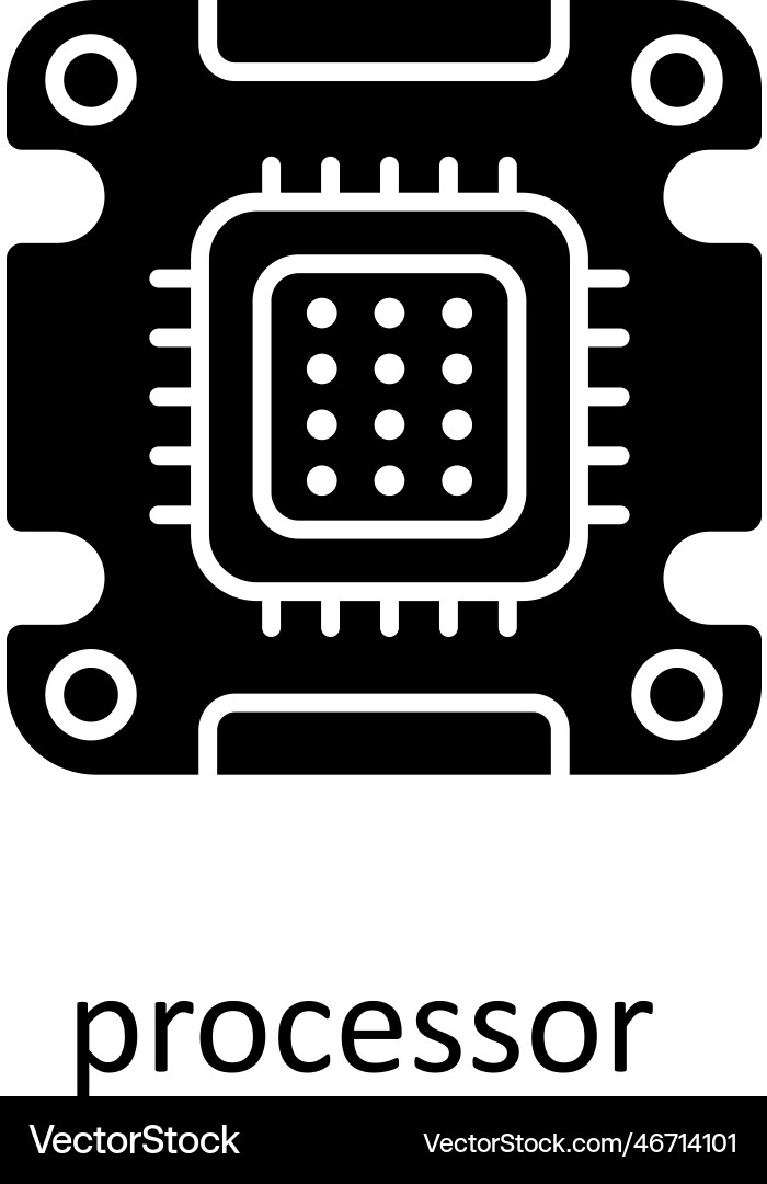 Processor solid icons simple stock illus vector image