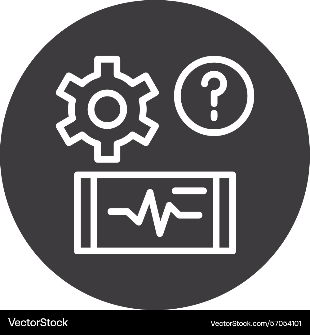Quiz pulse line circle style icon design Vector Image