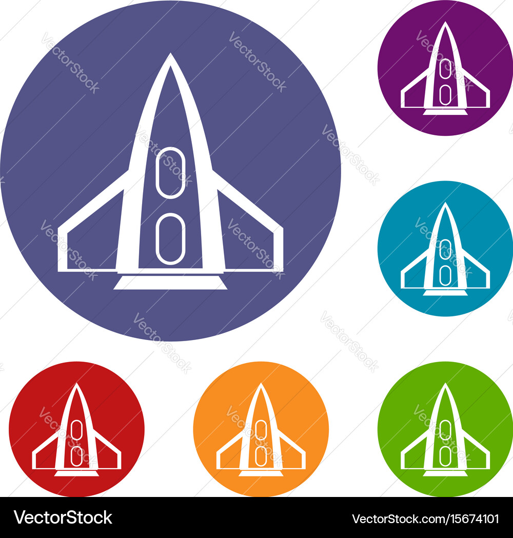 Rocket icons set vector image