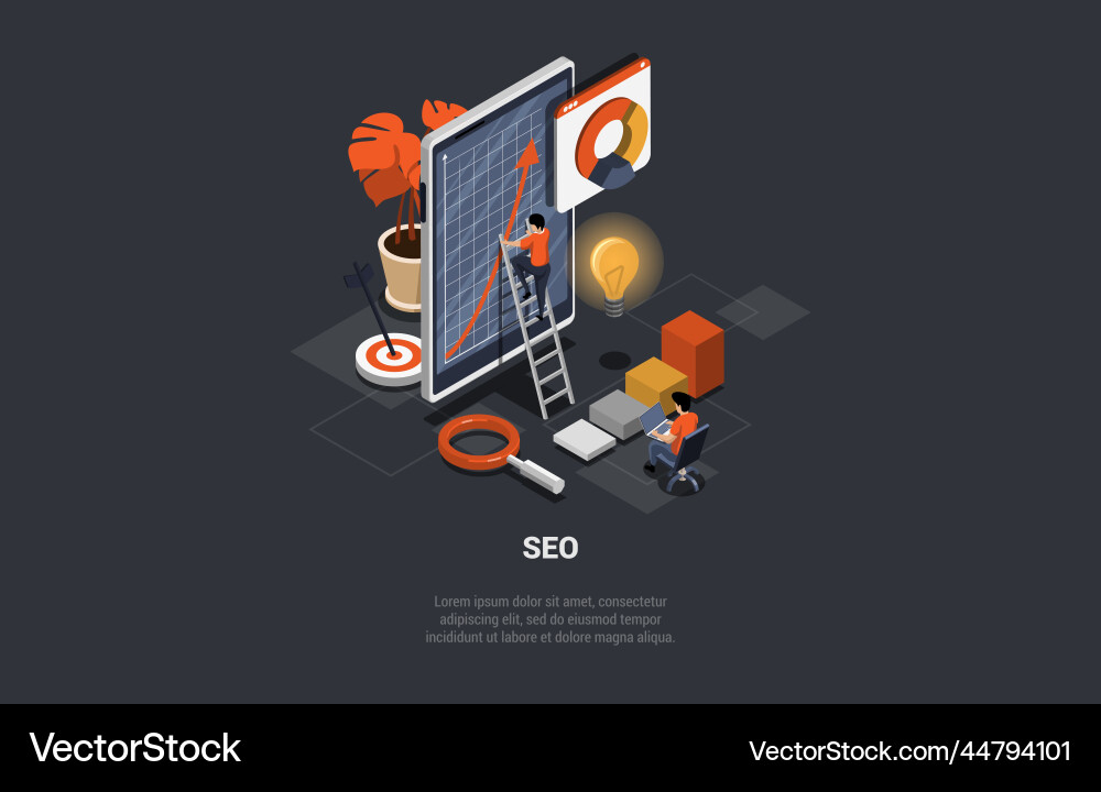 Search engine rank seo optimization web Vector Image