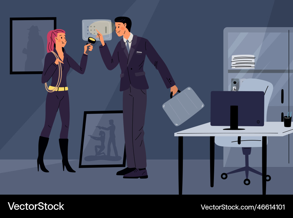 Secret Agents arbeiten Superhelden Paar Pause Secret Agents arbeiten Superhelden Paar Pause vektorbild