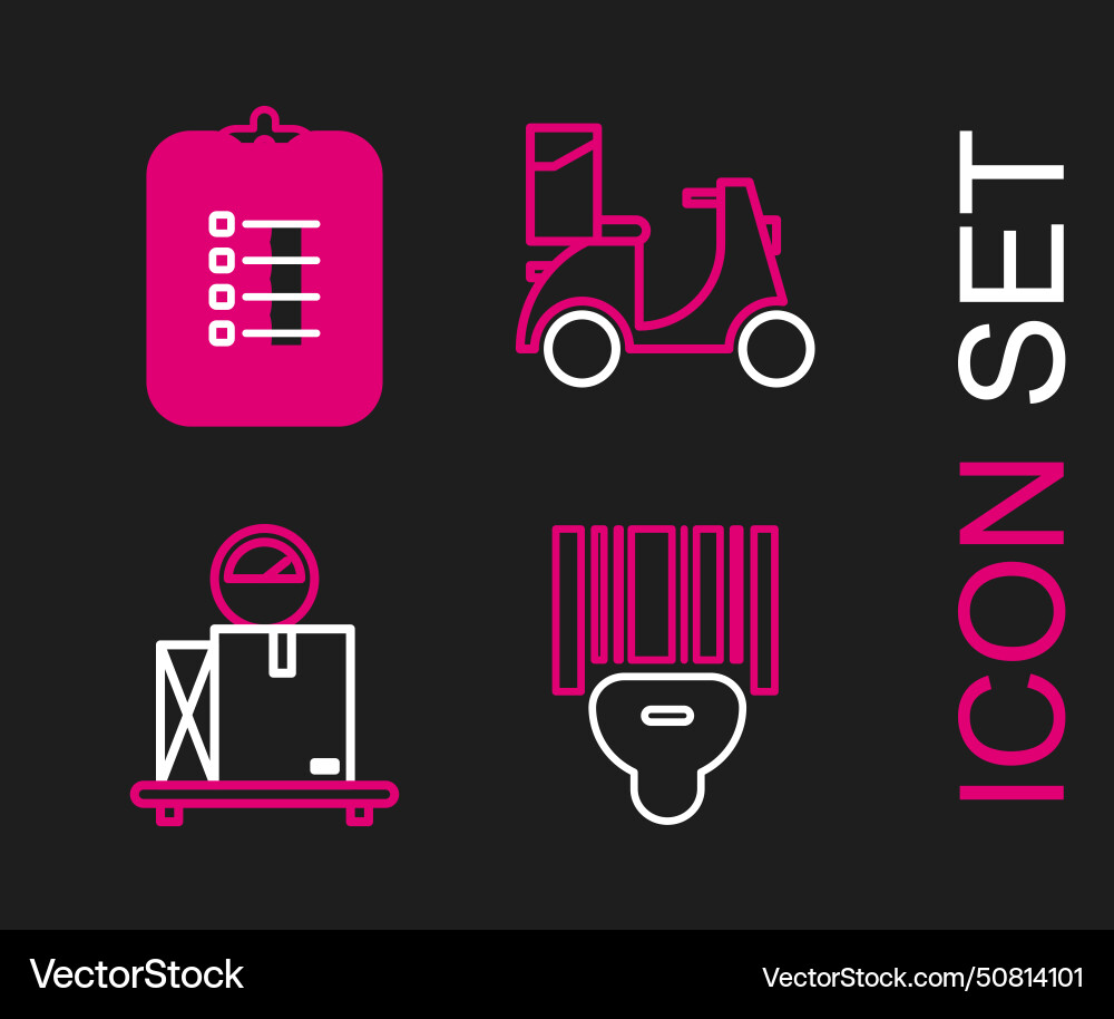 Set line scanner scanning bar code scale Set line scanner scanning bar code scale vector image