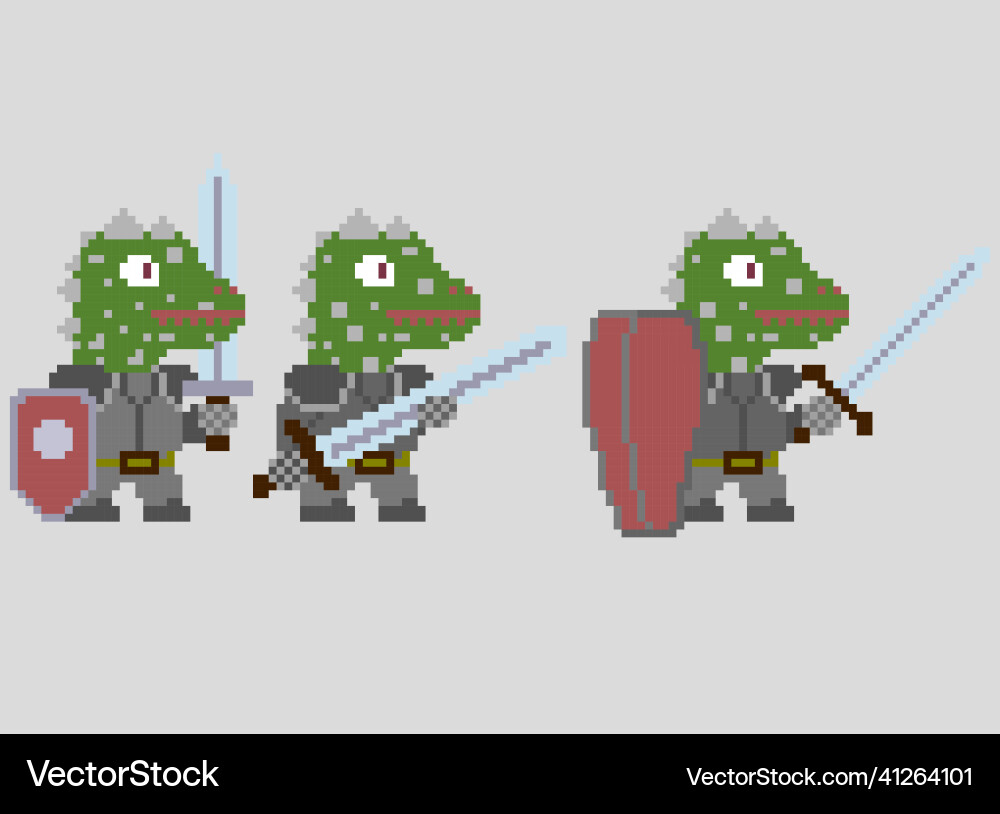 Set of pixel characters in art style Set of pixel characters in art style vector image