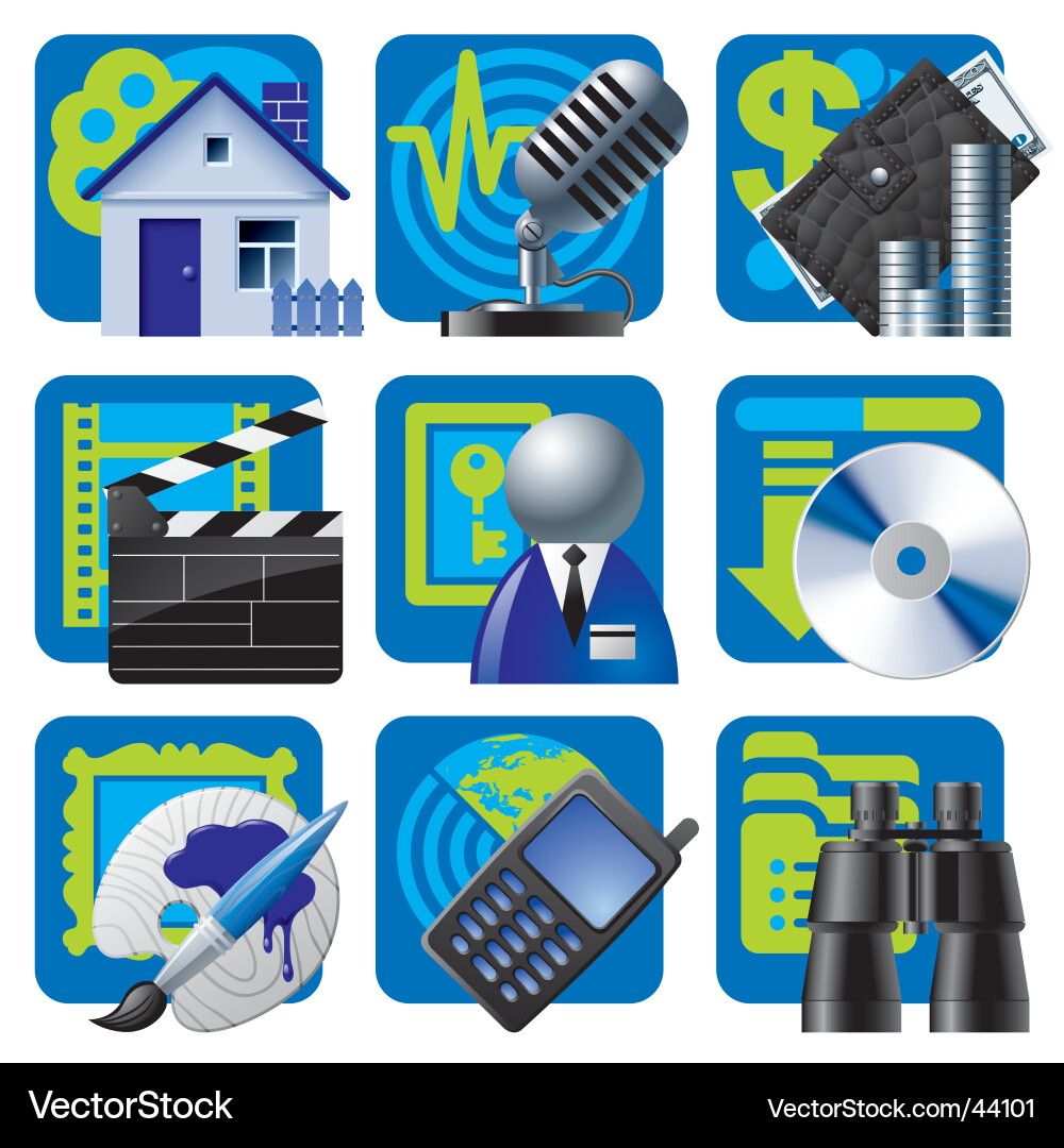 Website & Internet Icon Set Vector Image