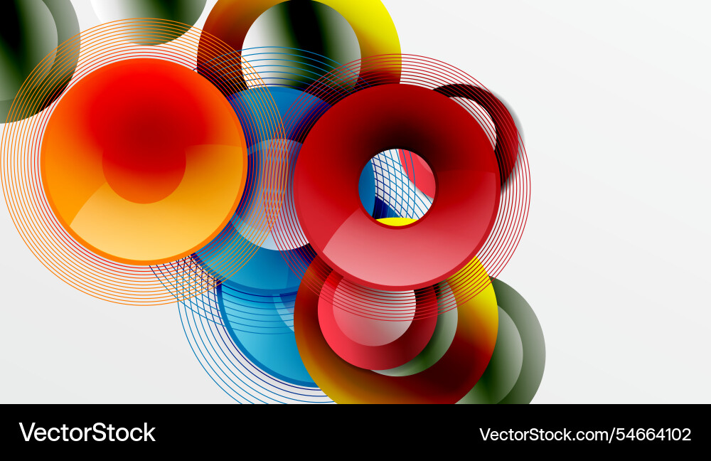 Abstract composition of overlapping circles Vector Image