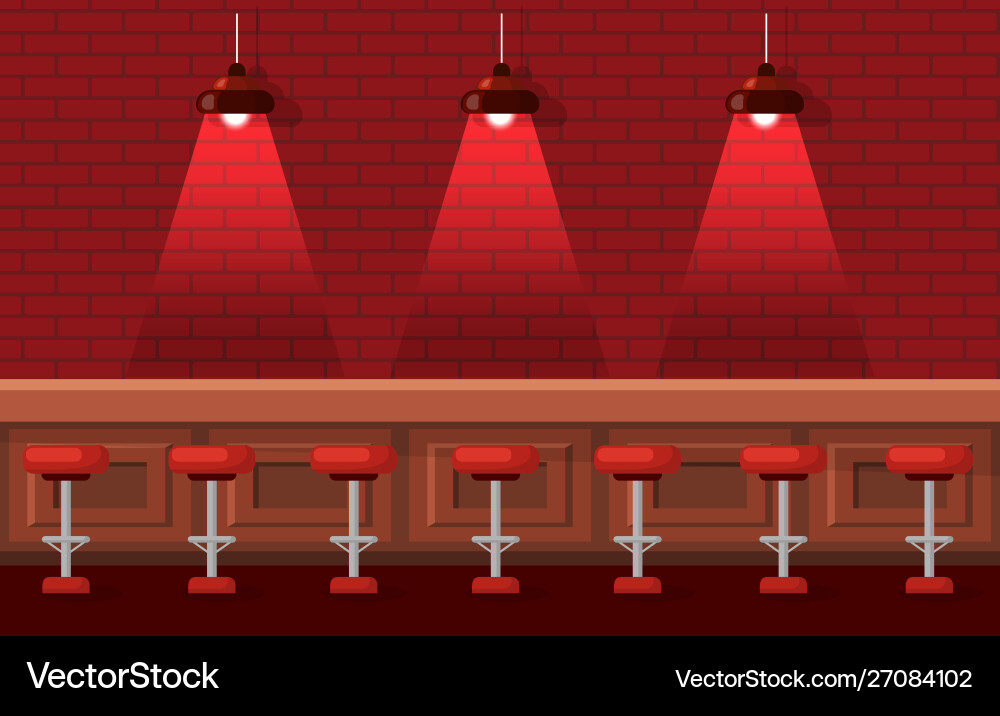 Bar oder Pub mit leeren Hockern und Tischen Bar oder Pub mit leeren Hockern und Tischen vektorbild