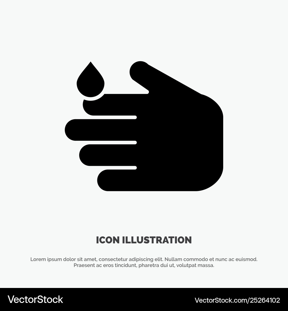 Cleaning hand soap wash solid glyph icon Cleaning hand soap wash solid glyph icon vector image