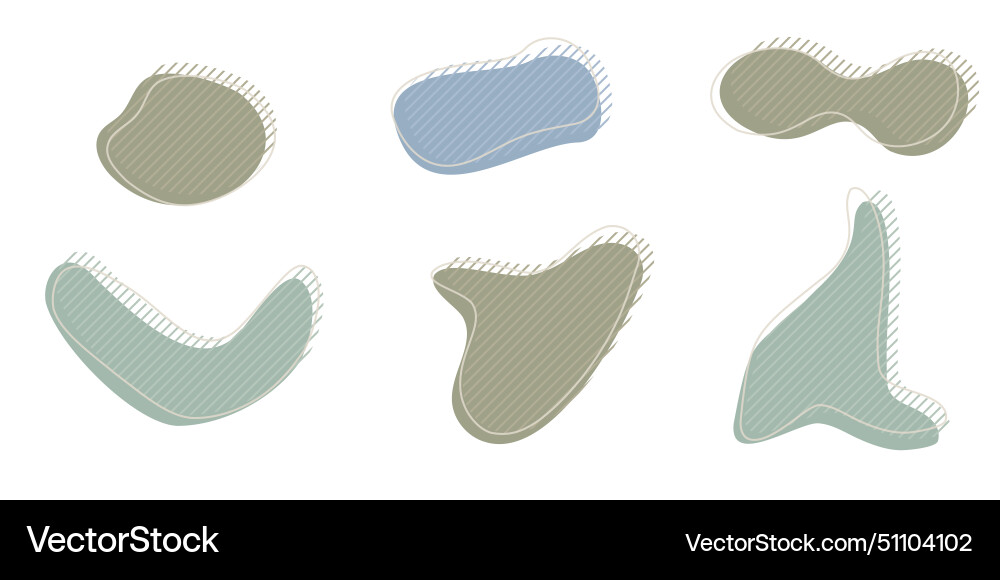 Collection of organic irregular blob shape vector image