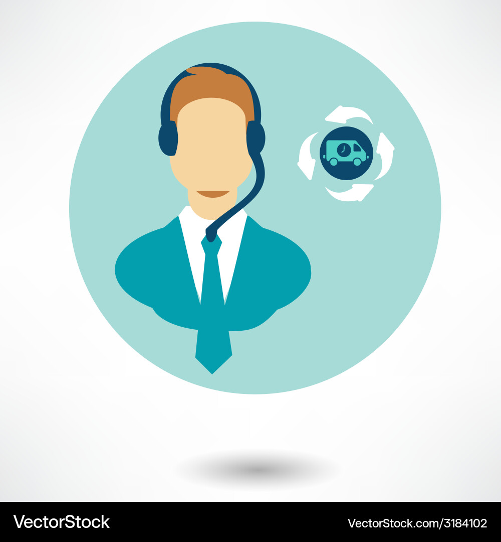 Customer service operator with headset and speech vector image