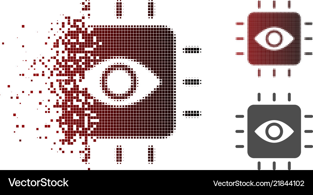 Disintegrating pixelated halftone vision processor Disintegrating pixelated halftone vision processor vector image