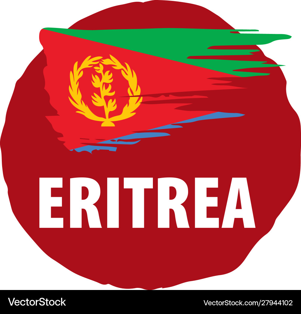 Eritrea Flag on White Background vector image